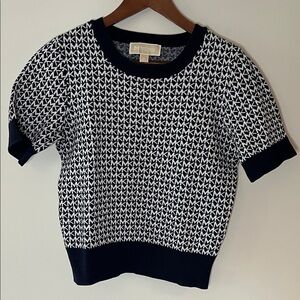 Michael Kors Navy and White Monogram Sweatshirt